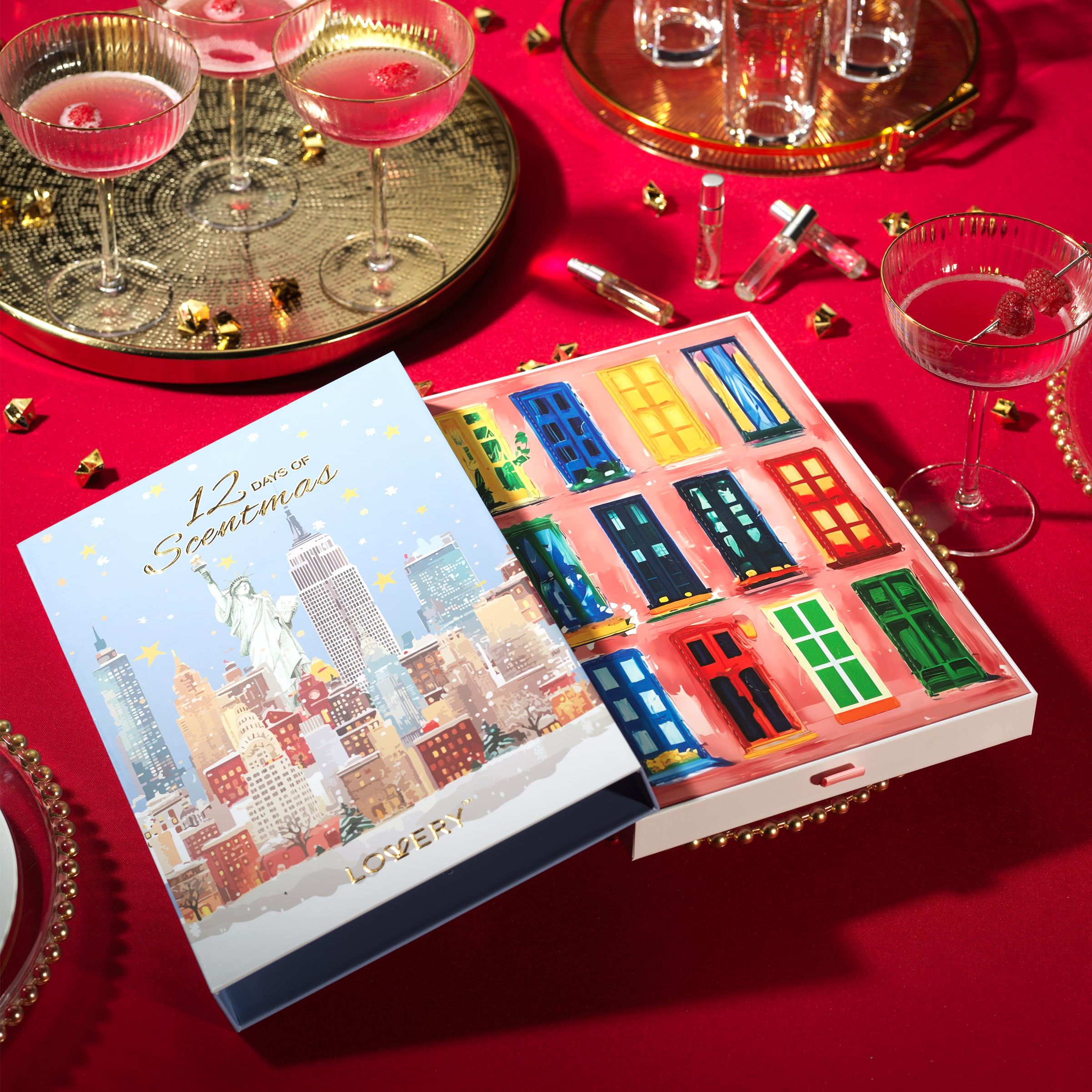 Beauty Advent Calendar 2025 - 12 Days of Perfume Advent Calendar for Women – Luxury Fragrance Gift Set 12 Mini Perfume Sprays – Christmas Gifts Holiday Countdown Gift in Festive New York City Design view 5