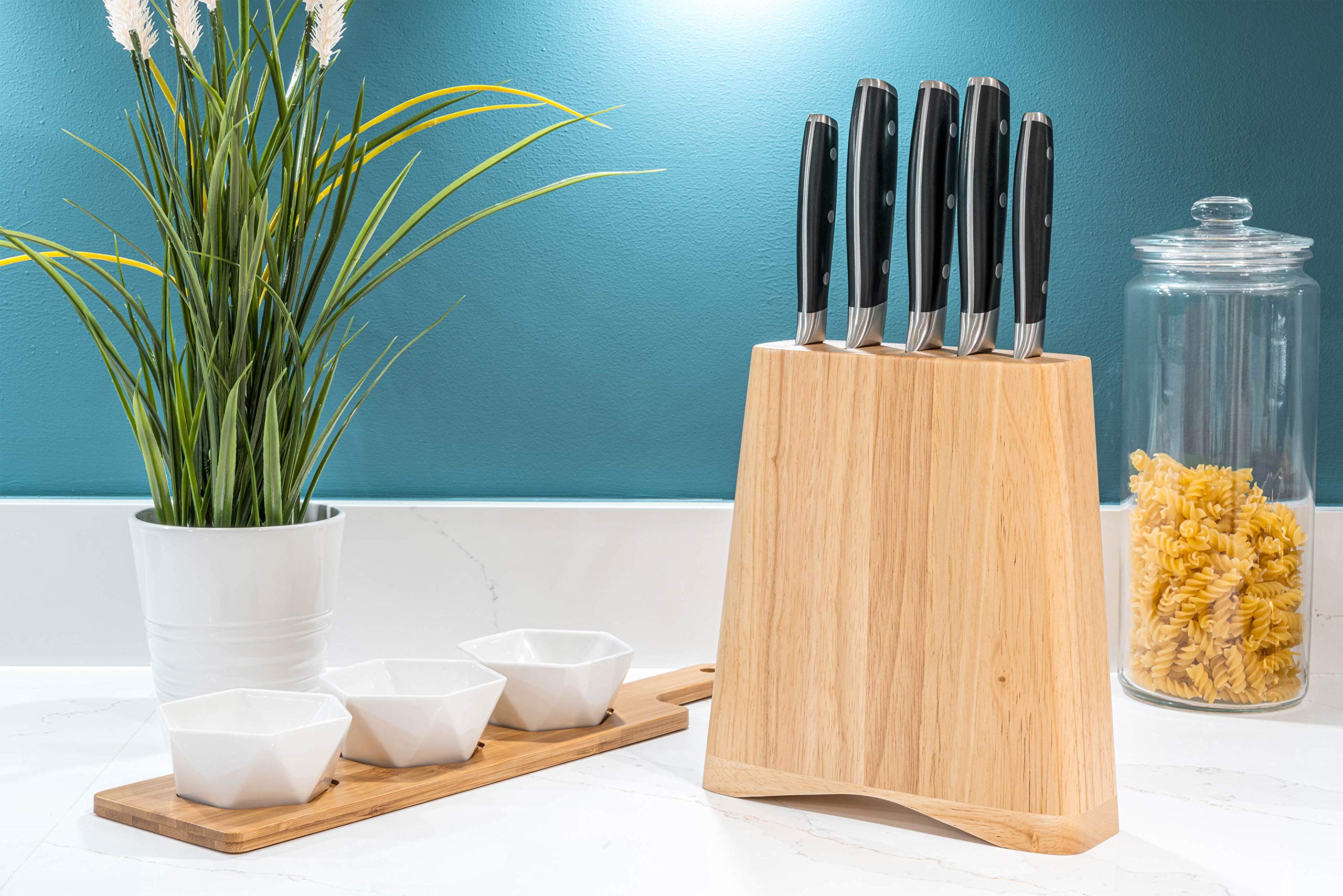Rockingham Forge Set di coltelli da 6 pezzi 5 coltelli da cucina professionali e 1 ceppo in legno massiccio RF-7090/6B