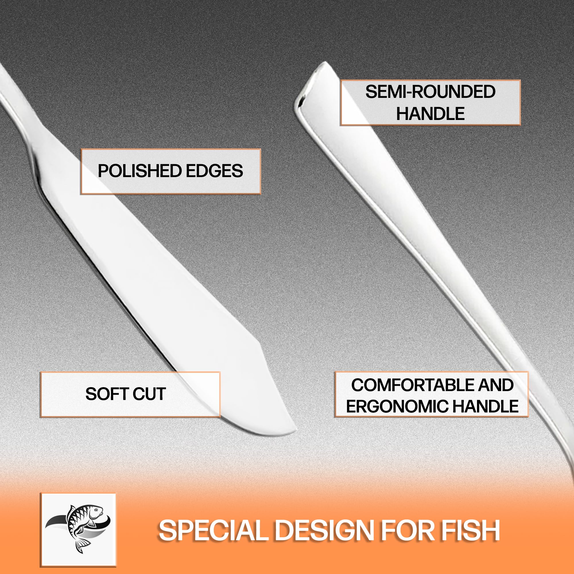 Cuchillo de pescado acero inoxidable 6 piezas acabado brillante diseño ergonomico cortes precisos faciles de limpiar aptos para lavavajillas