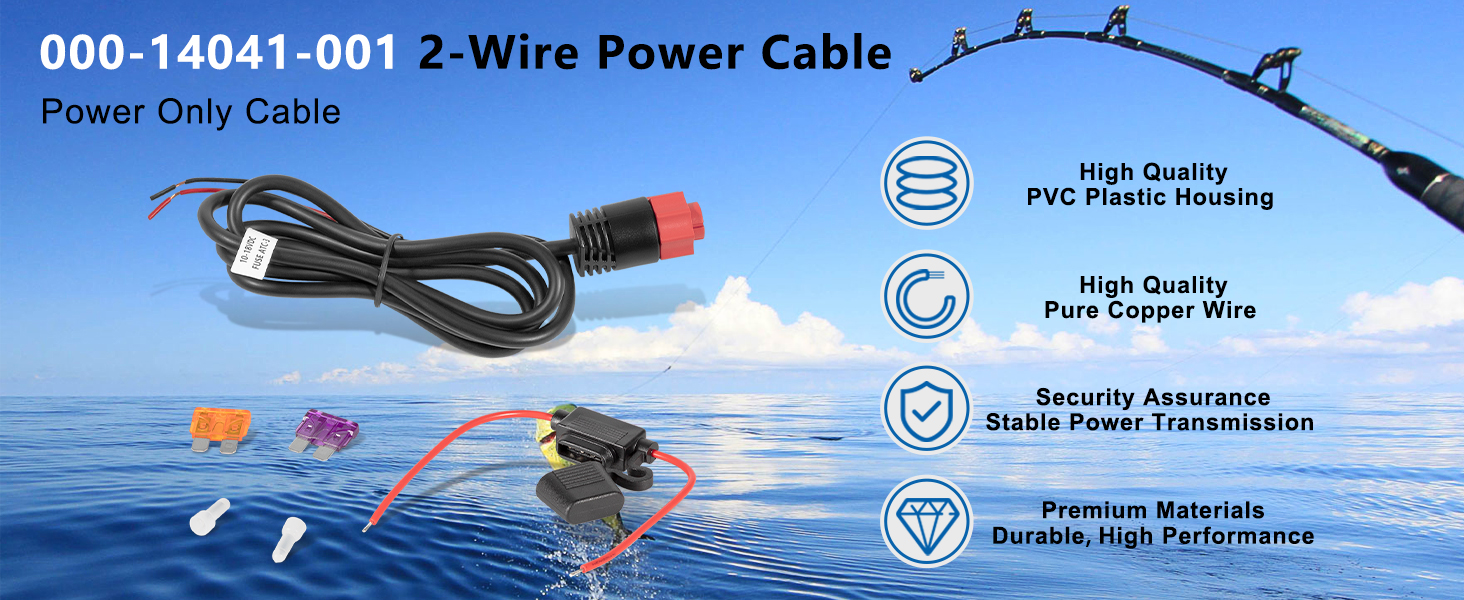 Cavo Alimentazione Lowrance 000-14041-001 | 2 Fili Per HDS, Elite FS, Elite Ti2, Hook, Mark – Lunghezza 0,9m