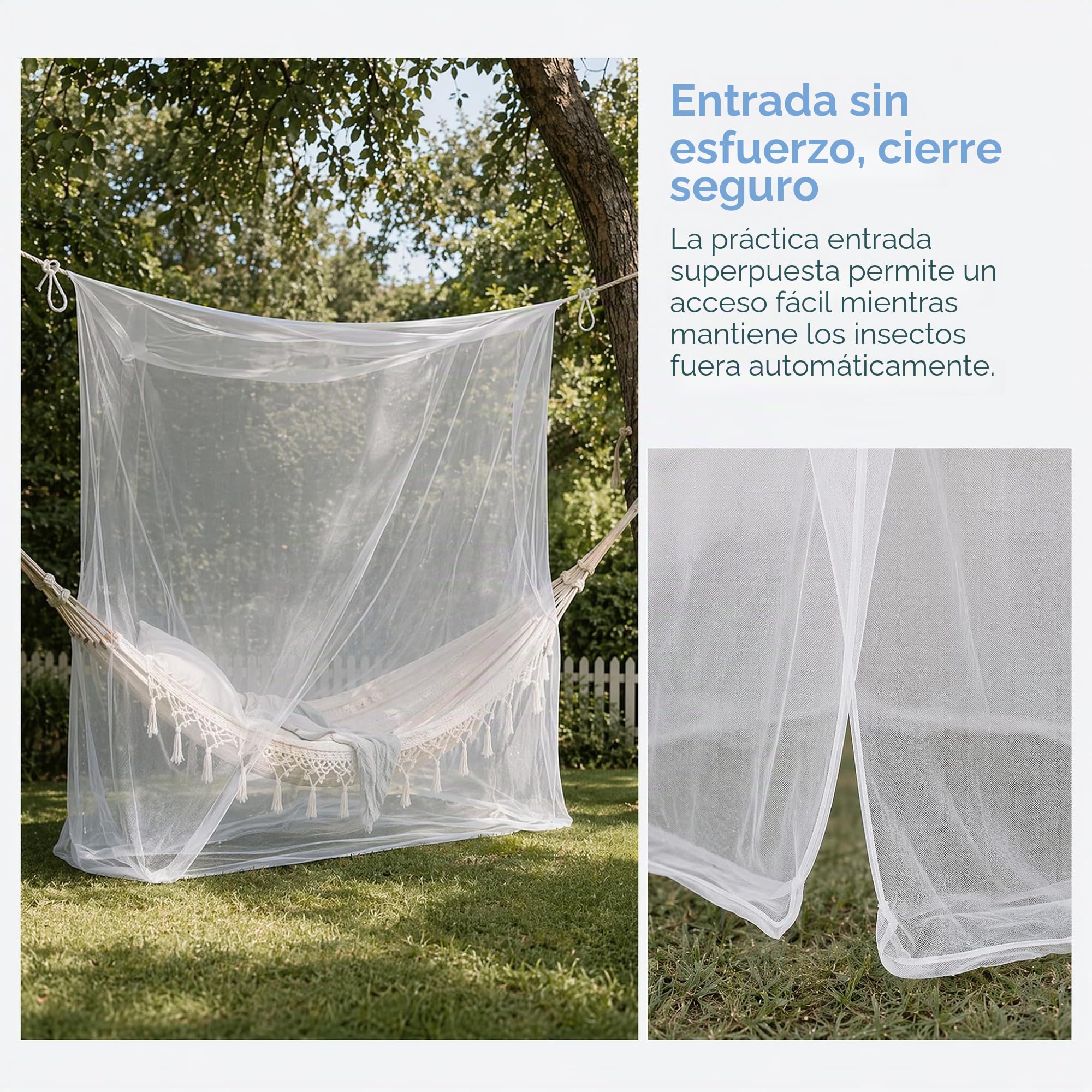 BUZIFU Mosquitera para Cama Individual Cuadrada Malla Fina con Ganchos Cuerda Bolsa de Almacenamiento, para Proteger Tu Familia y Tu de Indeseables Mosquitos y Otros Insectos(100 X190X 200cm)