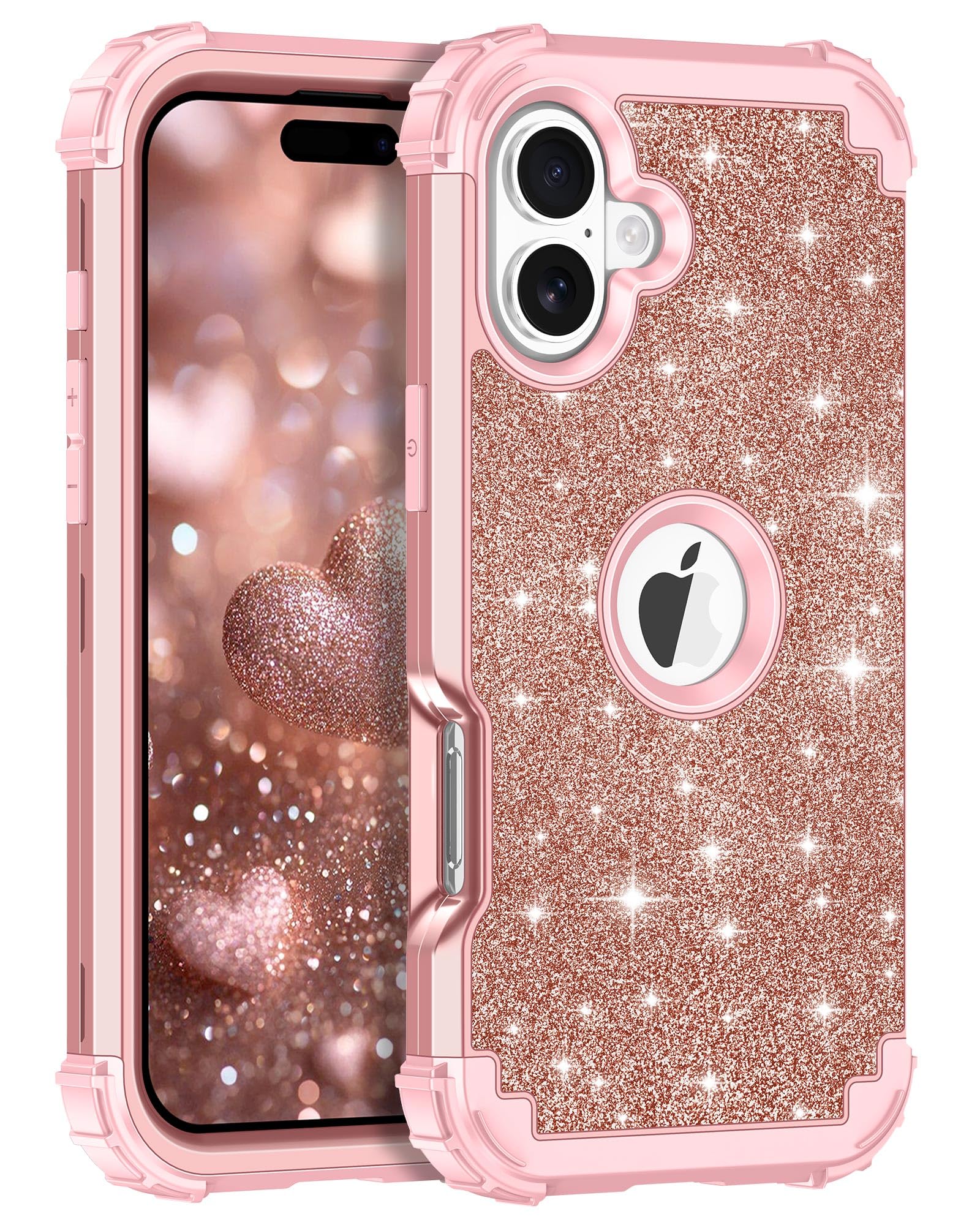 Rancase for iPhone 17 Case,Three Layer Heavy Duty Shockproof Protection Hard Plastic Bump…