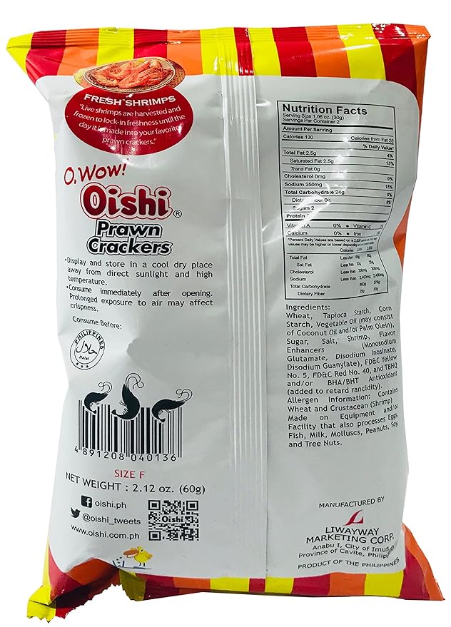 Galletas Oishi Prawn Crackers Sabor Original Pack de 4 miniatura 2