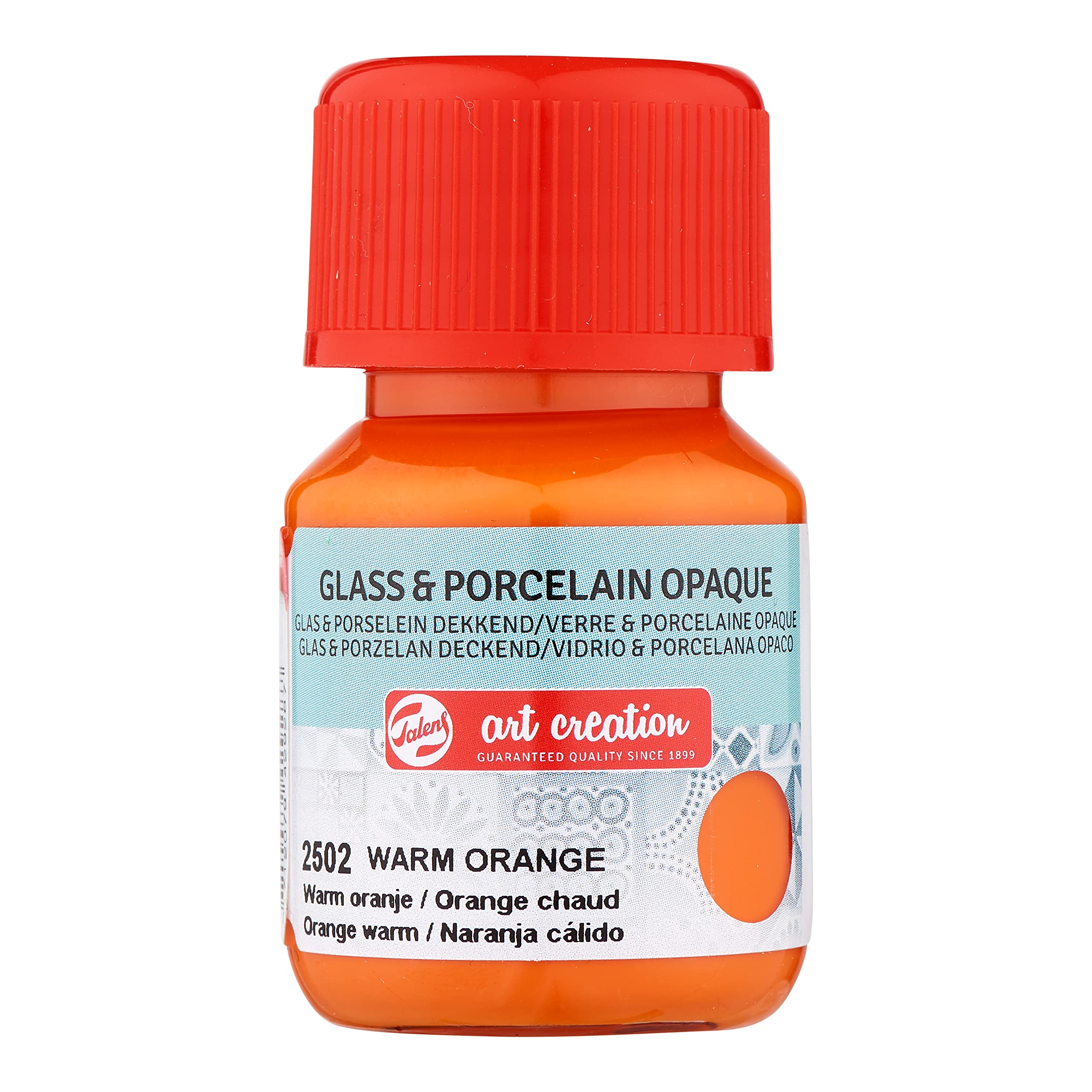 Talens Art Creation Warm Orange - Glass & Porcelain Opaque Paint 30 Ml - 2502 - Vibrant Colour For Ceramics & Glass