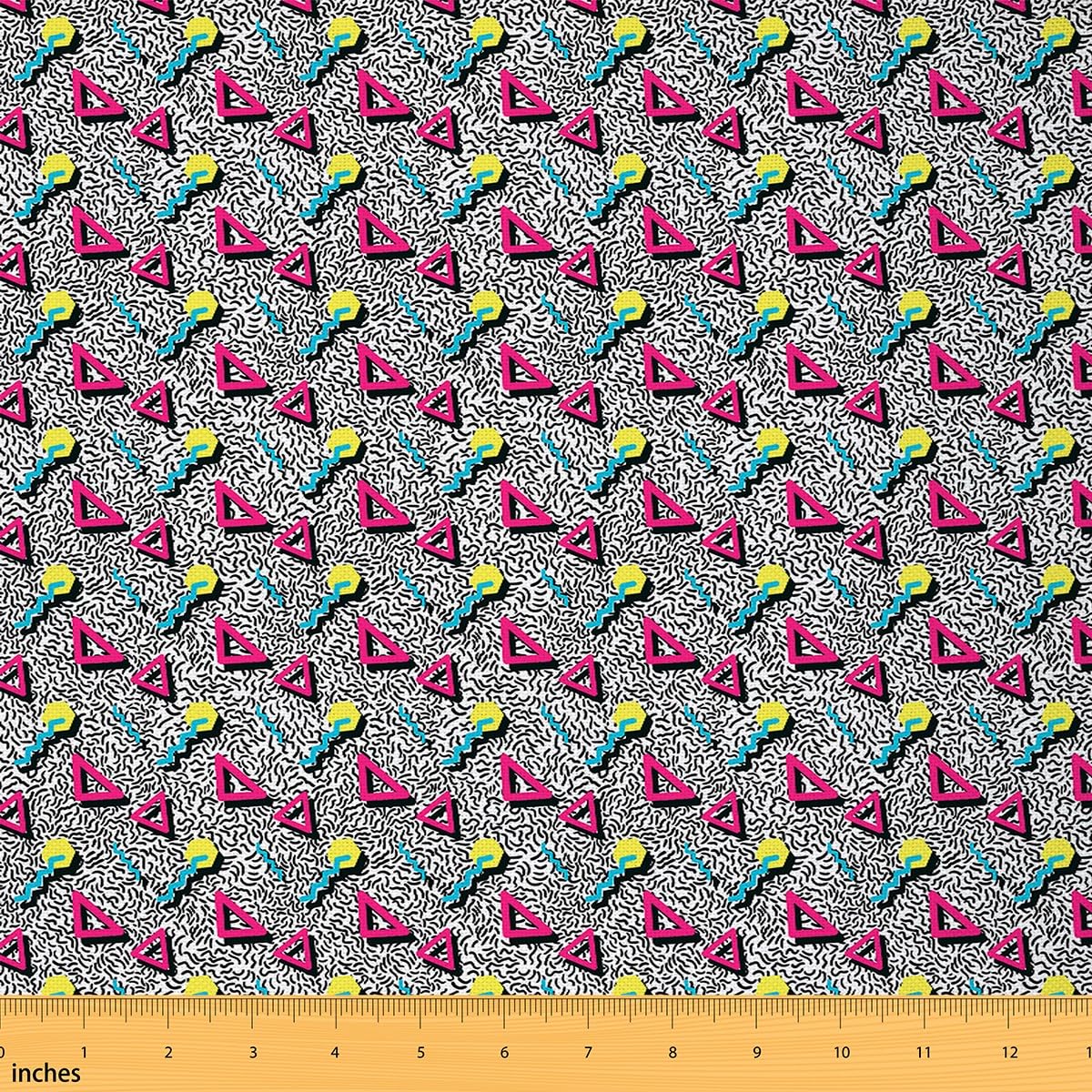 80s 90s Memphis Fabric by The Yard Memphis Geometric Vintage Fashion Upholstery Fabric for Chairs Modern Art Colorful Abstract Waterproof Outdoor Fabric 2 Yards (L184*W150cm)
