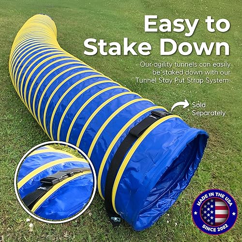 Miniatura 7 de ActiveDogs - Equipo de entrenamiento de agilidad para perros – Túnel de competencia resistente de 12 pies con paso de 4 pulgadas para perros al aire