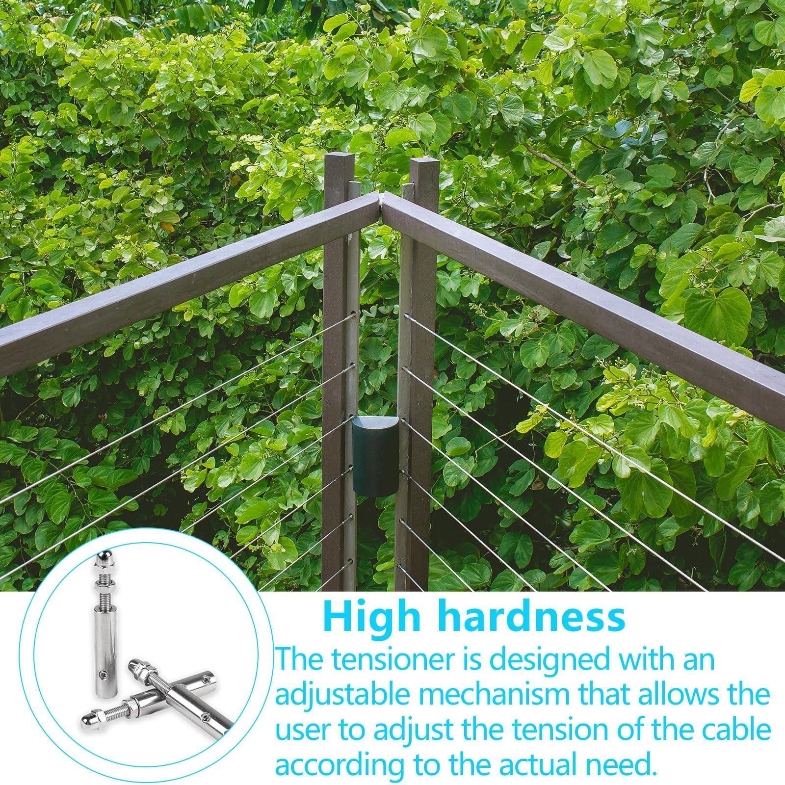 Lot De 10 Tendeurs De Câble Inox 6 Mm – Avec Vis Et écrous, Pour Garde-corps, Rampes, Jardins