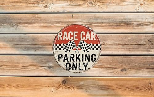 Miniatura 6 de Letrero de metal de solo estacionamiento de carreras de 8 x 8 pulgadas, placa retro para garaje, hombre, cueva, arte de pared automotriz