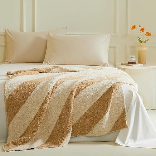 Miniatura 7 de Manta de microfibra mullida para sofá, reversible, acogedora y cálida para todas las estaciones, manta de felpa de lujo para cama