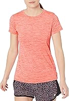 Vista 16 de Yaxa Essentials Camiseta de manga corta con cuello redondo para mujer, de secado rápido, para entrenamiento, gimnasio, paquete múltiple Tinte