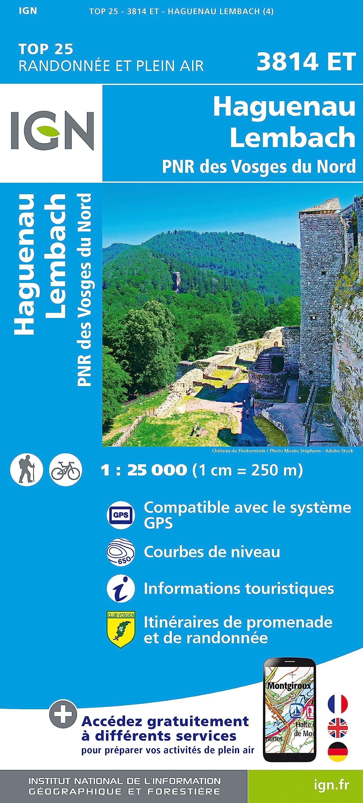 Haguenau / Lembach / PNR des Vosges du Nord: 3814ET (TOP 25)
