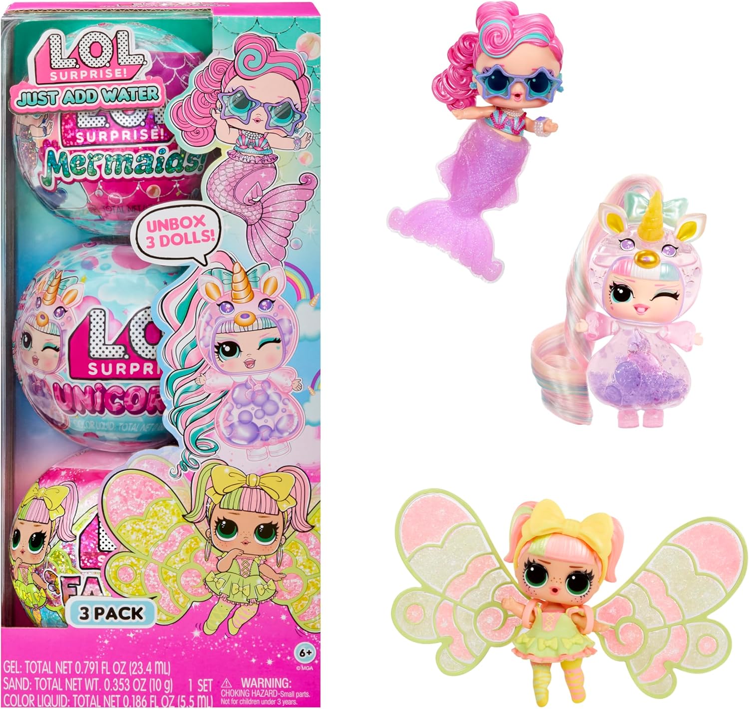 L.O.L. Surprise! Just Add Water 3Pack Juguetes y Juegos