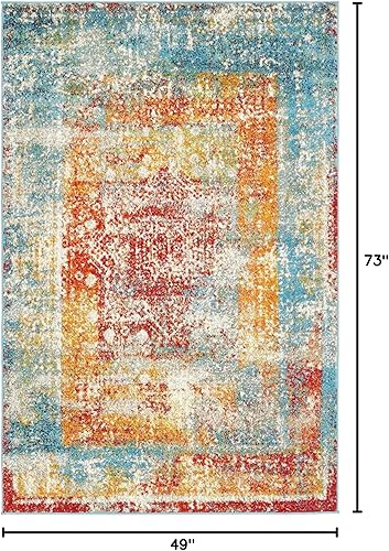 Miniatura 2 de Unique Loom - Alfombra estilo tradicional de Rosso Collection, Polipropileno, Azul (multiblue)