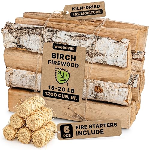 15" Birch Firewood Logs with Fire Starters Set – 1200
