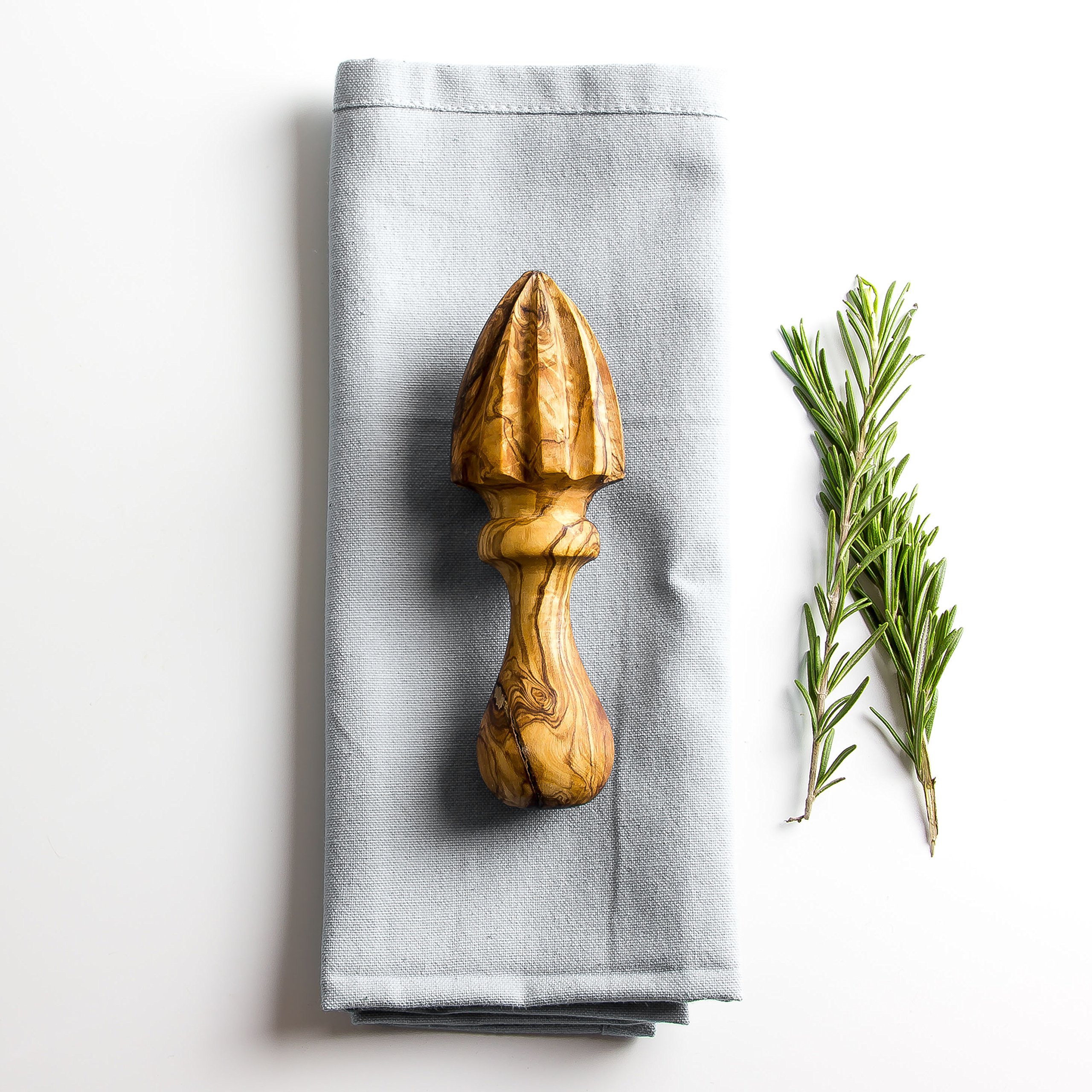 En bois d'olivier Presse Citron/presse – Longueur 15 cm