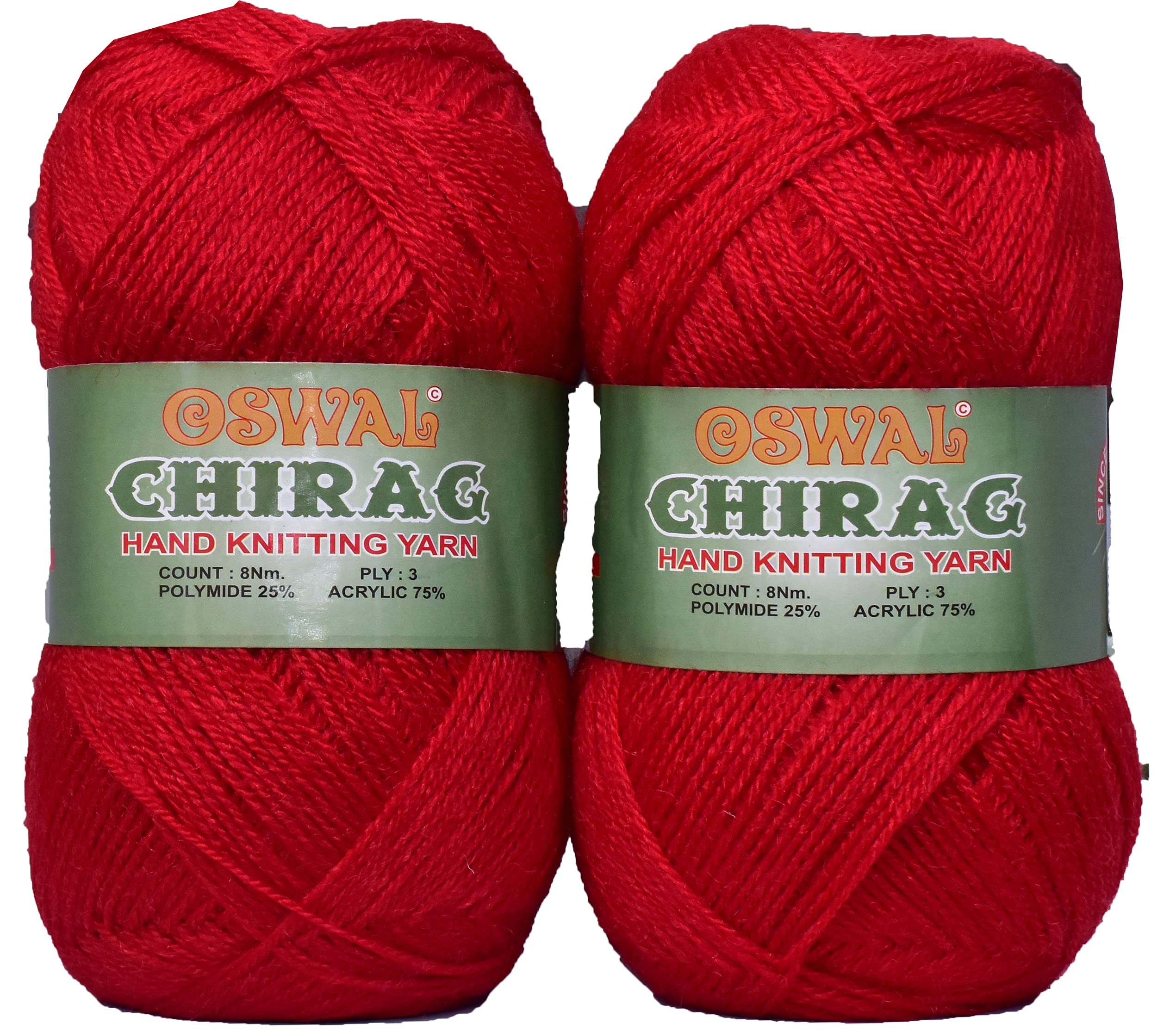 M.G ENTERPRISEOswal Chirag Red (200 gm) Wool Ball Hand Knitting Wool/Art Craft Soft Crochet Hook Yarn, Needle Knitting Yarn Thread Dyed EH