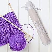 Vista 3 de Curtzy Juego de agujas de tejer de bambú, 16 pares de agujas de tejer rectas de madera con estuche de almacenamiento, de una sola punta en tamaños