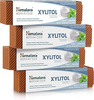 Botanique Whitening Antiplaque Toothpaste with Xylitol, Fluoride Free, for Plaque Reduction & Gentle Whitening, 4 oz, 4 Pack