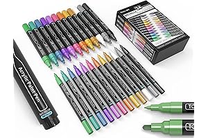 Acrylic Paint Markers Pens - Special Metallic Colors Mettallic Set Extra Fine...