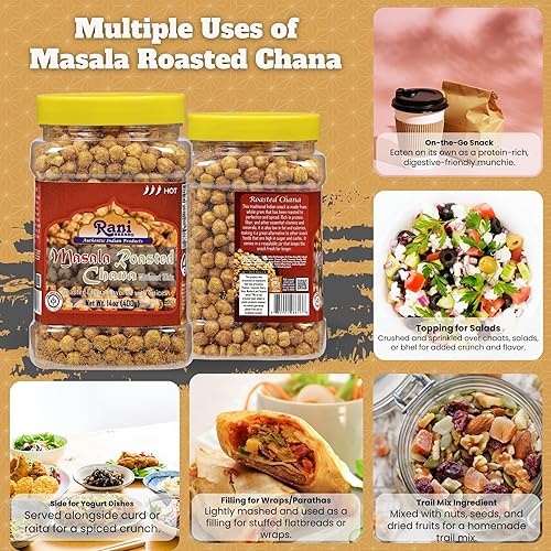 Miniatura 7 de Rani Chana asada (garbanzos) Sabor liso 14oz (400g) Tarro PET  Todo natural  Vegano  Sin conservantes  Apto para gluten  Origen indio  Gran