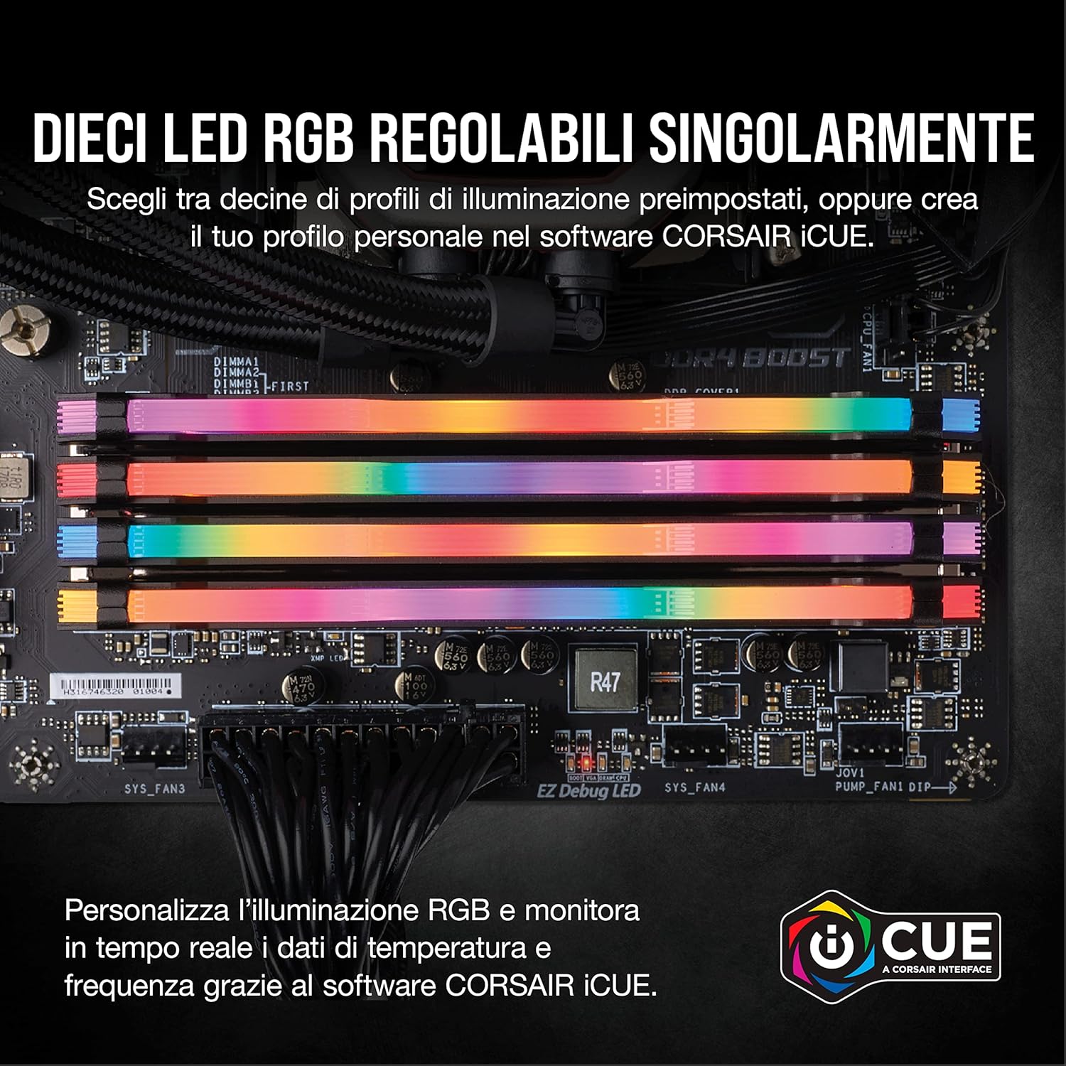 Kit di Memoria RAM Vengeance RGB PRO 32 GB DDR4 3200MHz C16 XMP 2.0 con Illuminazione RGB LED - RAM - Immagine 2