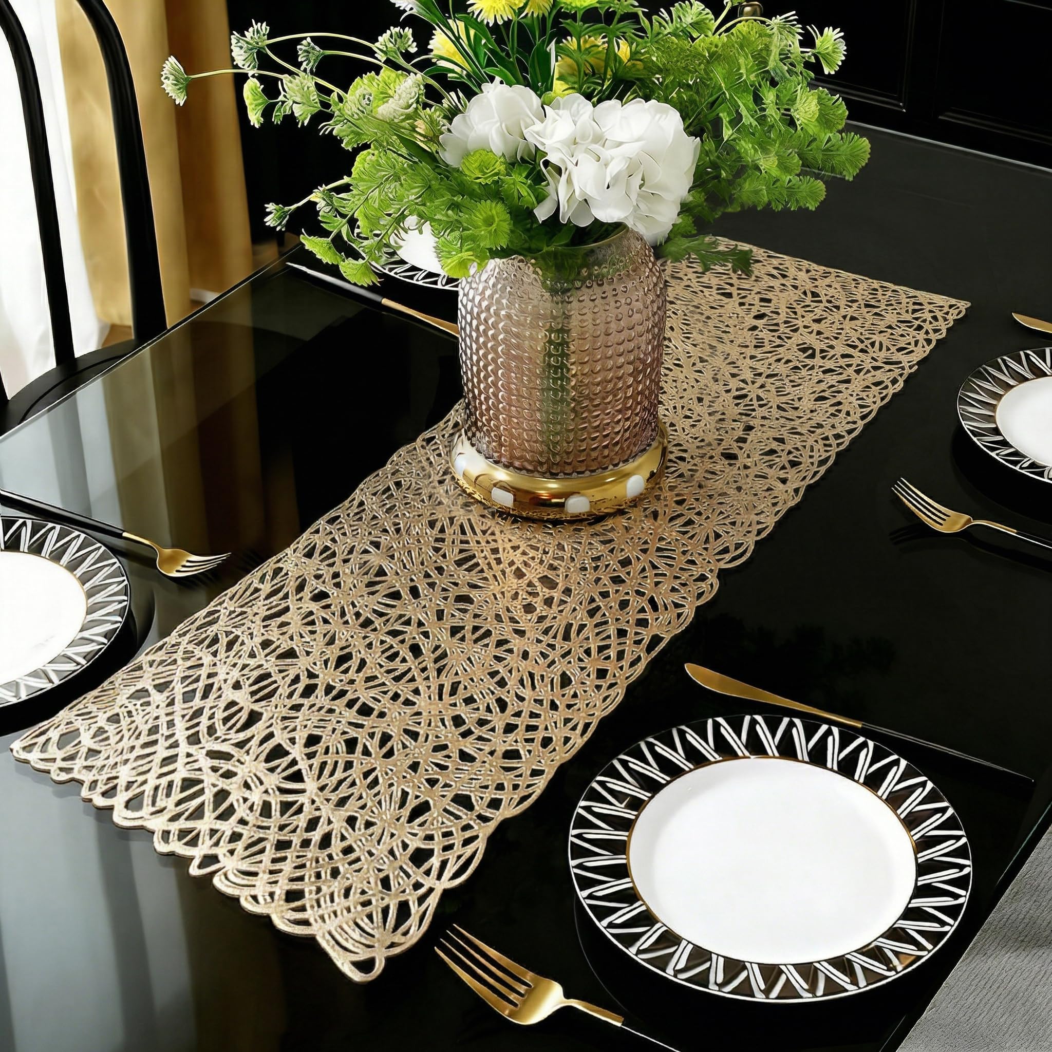 FAVE Gold Table Runners 36 Inches Short Table Runner Washable Table Mats โ image 1