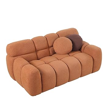 Amazon.com: Boucle Upholstered Loveseat Sofa, Modern Tufted