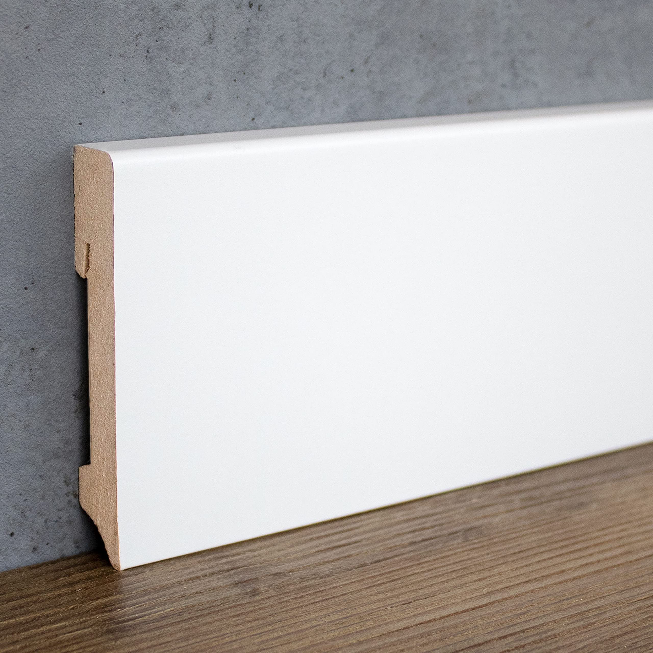 PROVISTON - Listwa przypodłogowa - profil prostokątny - 16 x 90 x 2400 mm - folia MDF - biała - klasyczna listwa przypodłogowa - 24 metry