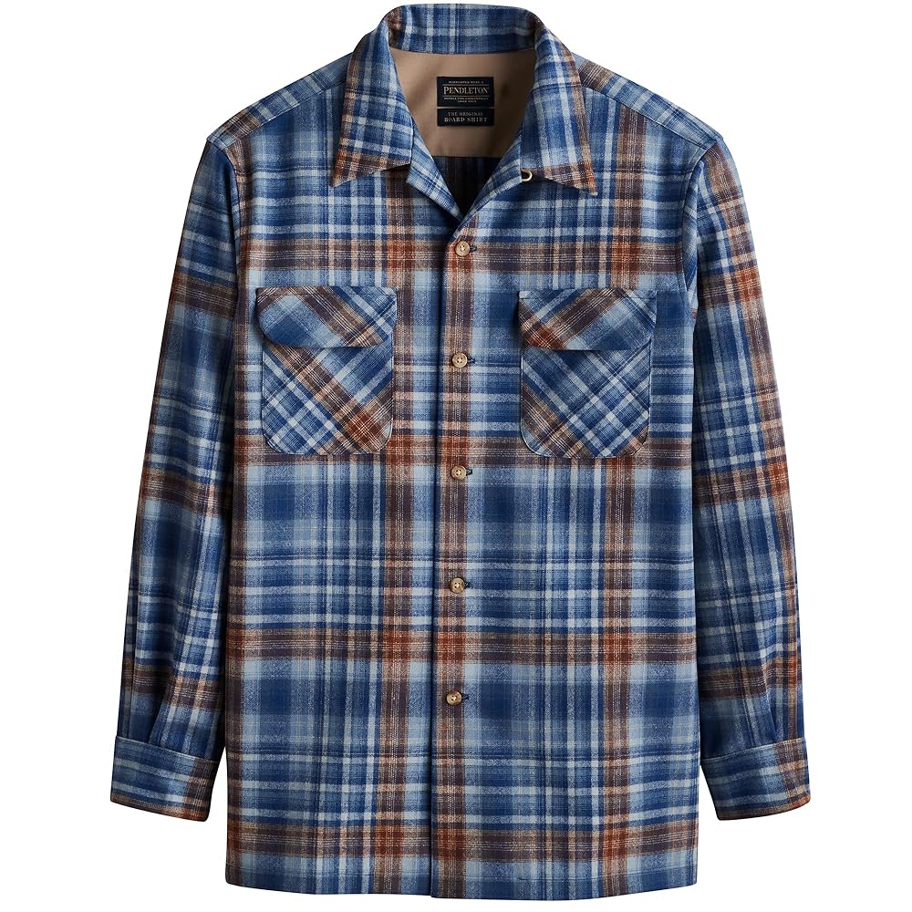 トップス 00s PENDLETON WOOL BOALD OMBRE SHIRT Mens Board Shirt | Pendleton Board Shirt Gold/Rust Ombre