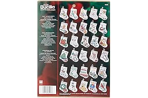 Bucilla Counted Cross Stitch Ornament Kit, 84293 Tiny Stocking, White