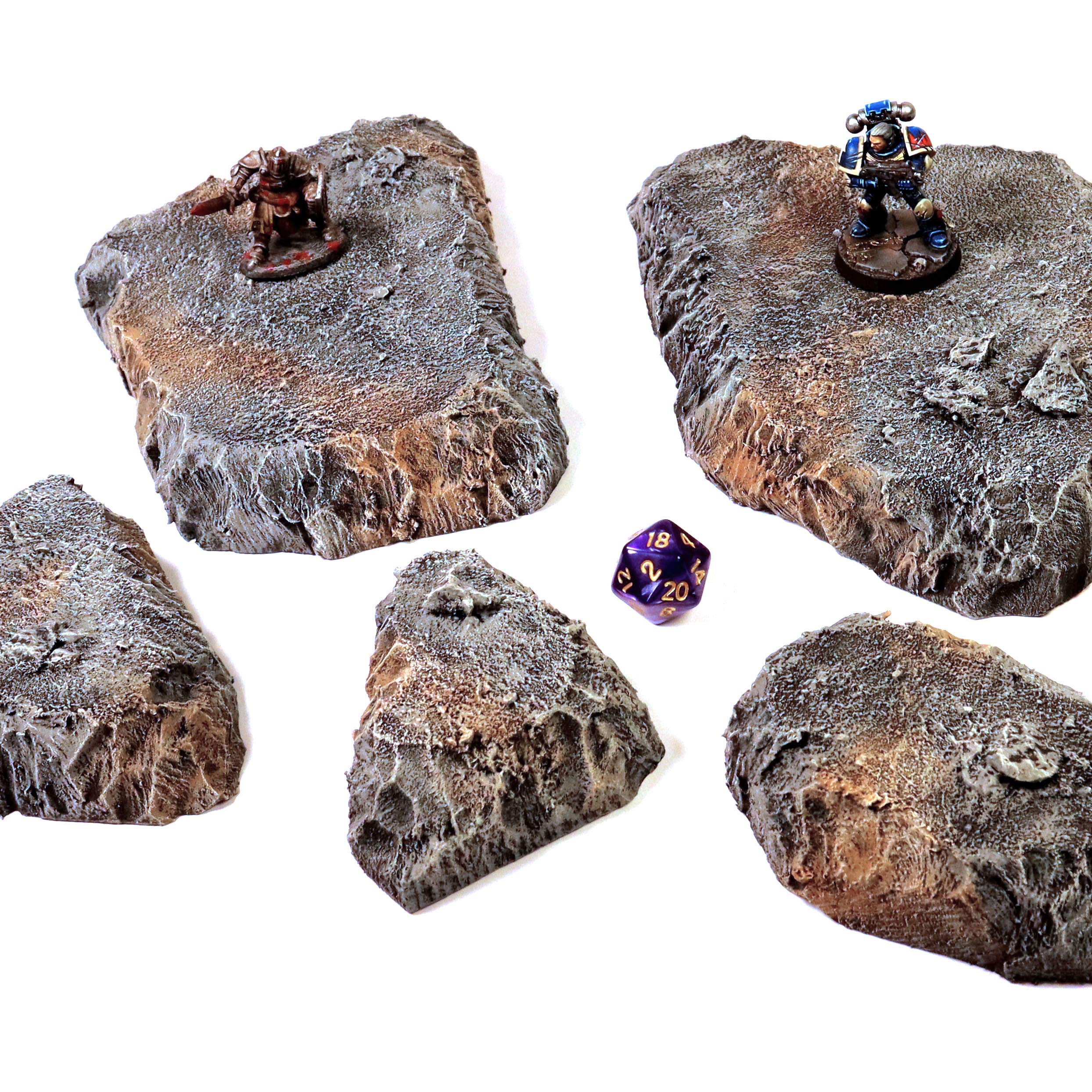 Wargaming Terrain Rocky Modular Hills - Handmade Terrain for Tabletop War Games and TTRPGs