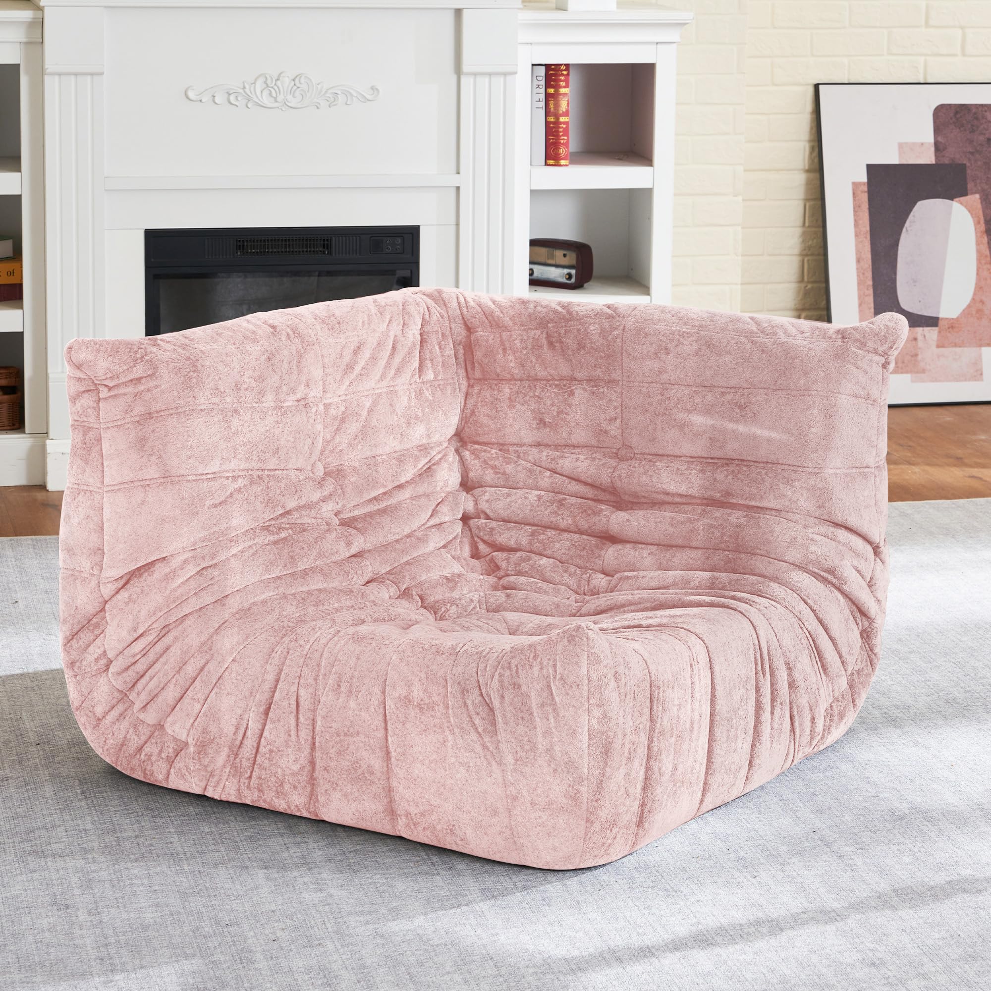 HABUTWAY Giant Bean Bag Chairs Lazy Sofa for Adults,Corner,Pink