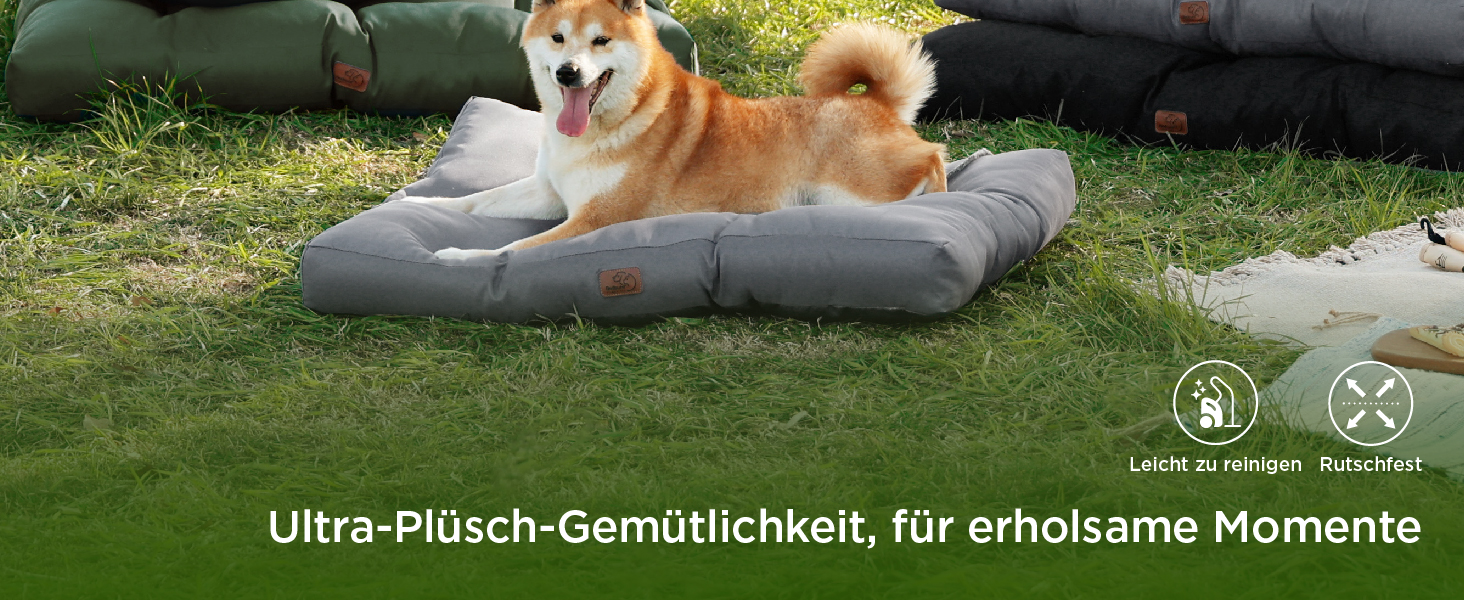 Heheja Hundebett – Flauschige Hundematte 80x55 Cm, Waschbar, Für Kleine Bis Große Hunde, Flanell-Fleece