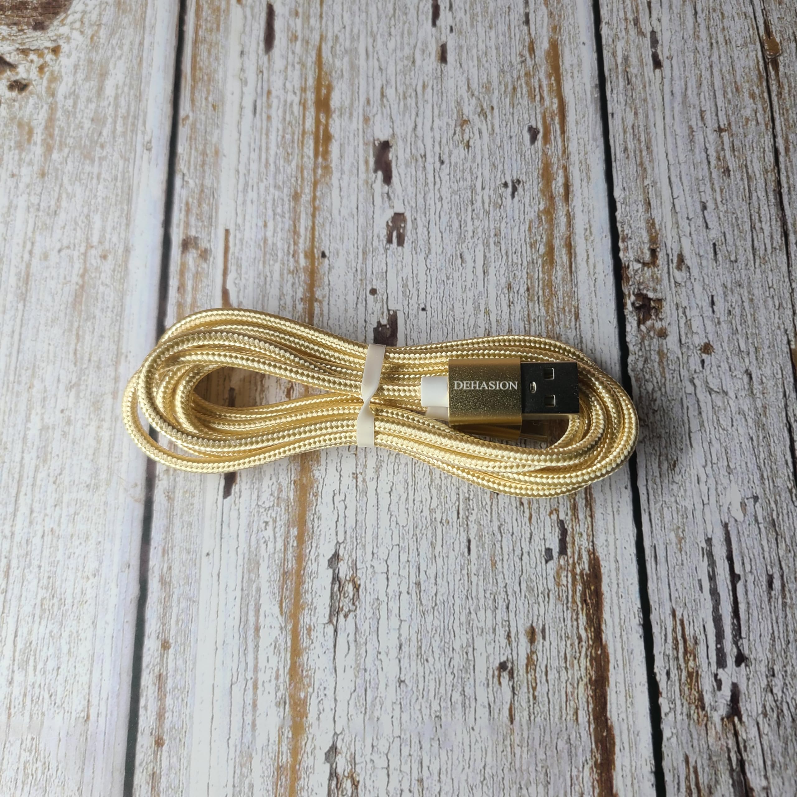 DEHASION USB cables – High-speed data transfer and charging with tangle-free design, compatible with all USB devices (Gold)