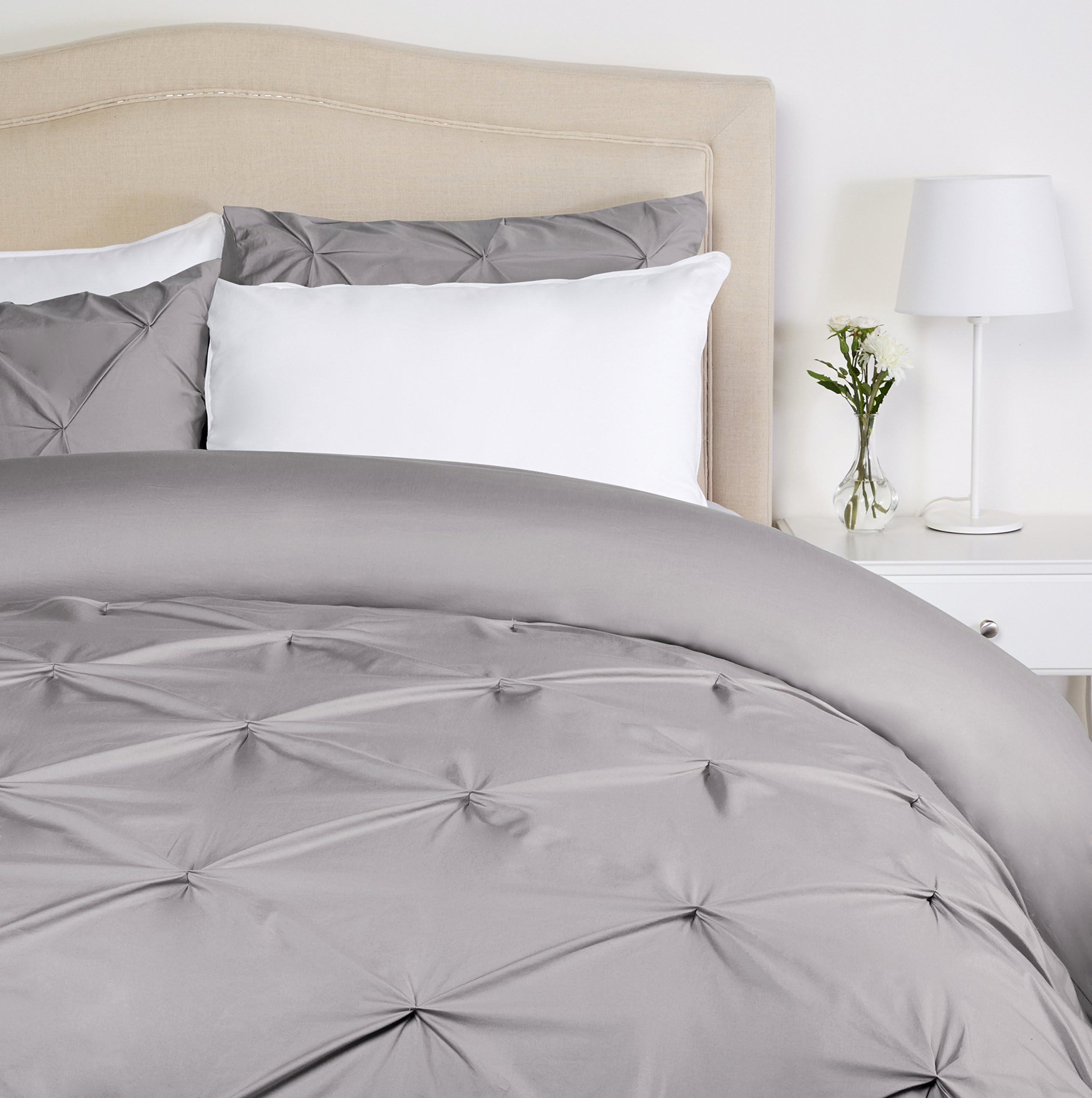 Pinzon - Pinch Pleat Duvet Cover Set - 140 x 200 cm - Dove Grey