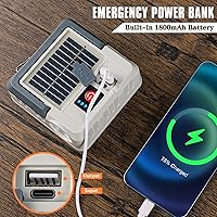 Vista 3 de Portable Solar Power Lanterns 4 Pack, Lanterns for Power Outages, 5 Light Modes LED Camping Lights Lantern Flashlight, IPX4 Waterproof Tent Light