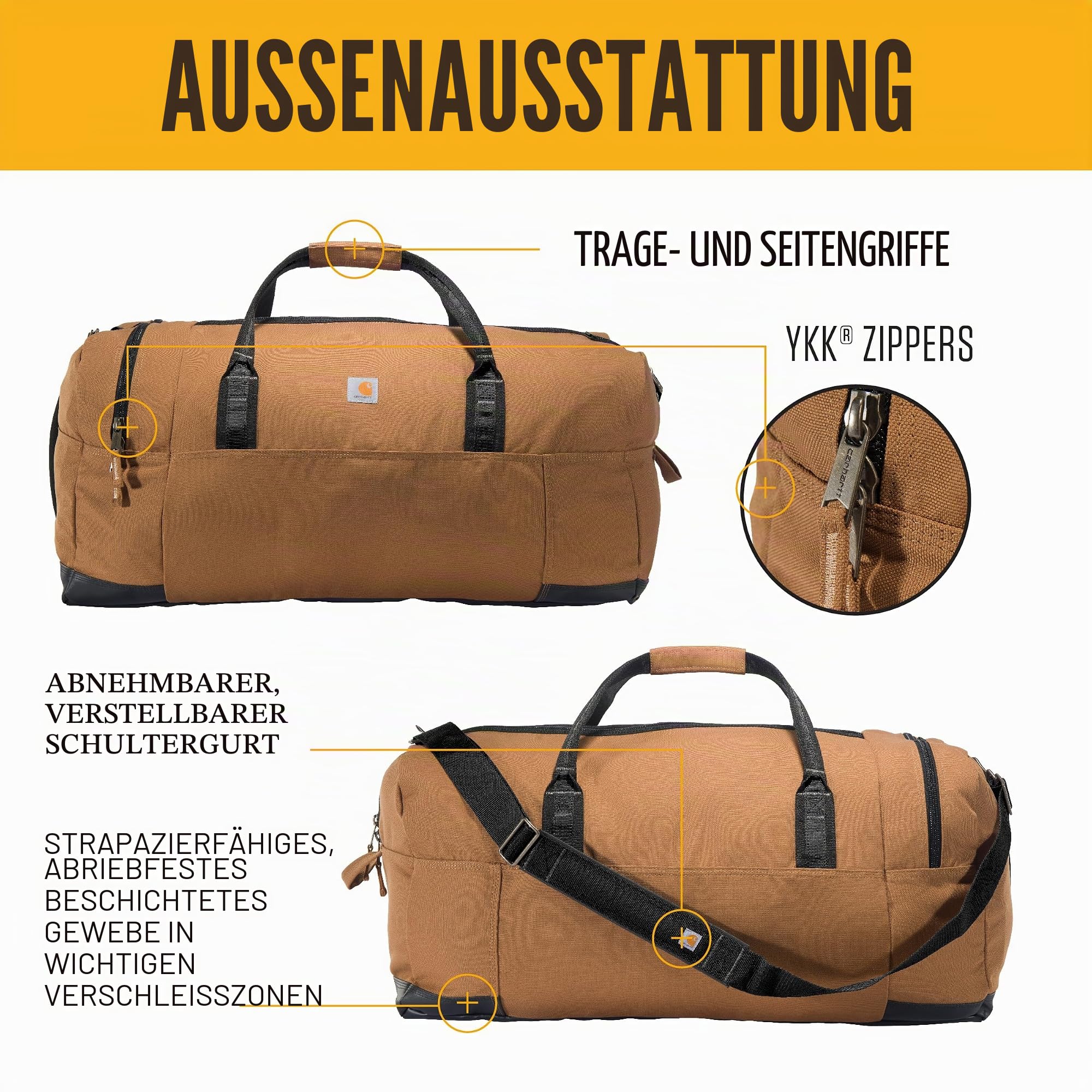 Carhartt Klassische Reisetasche, robuste Tasche für Baustelle, Fitnessstudio und Reisen