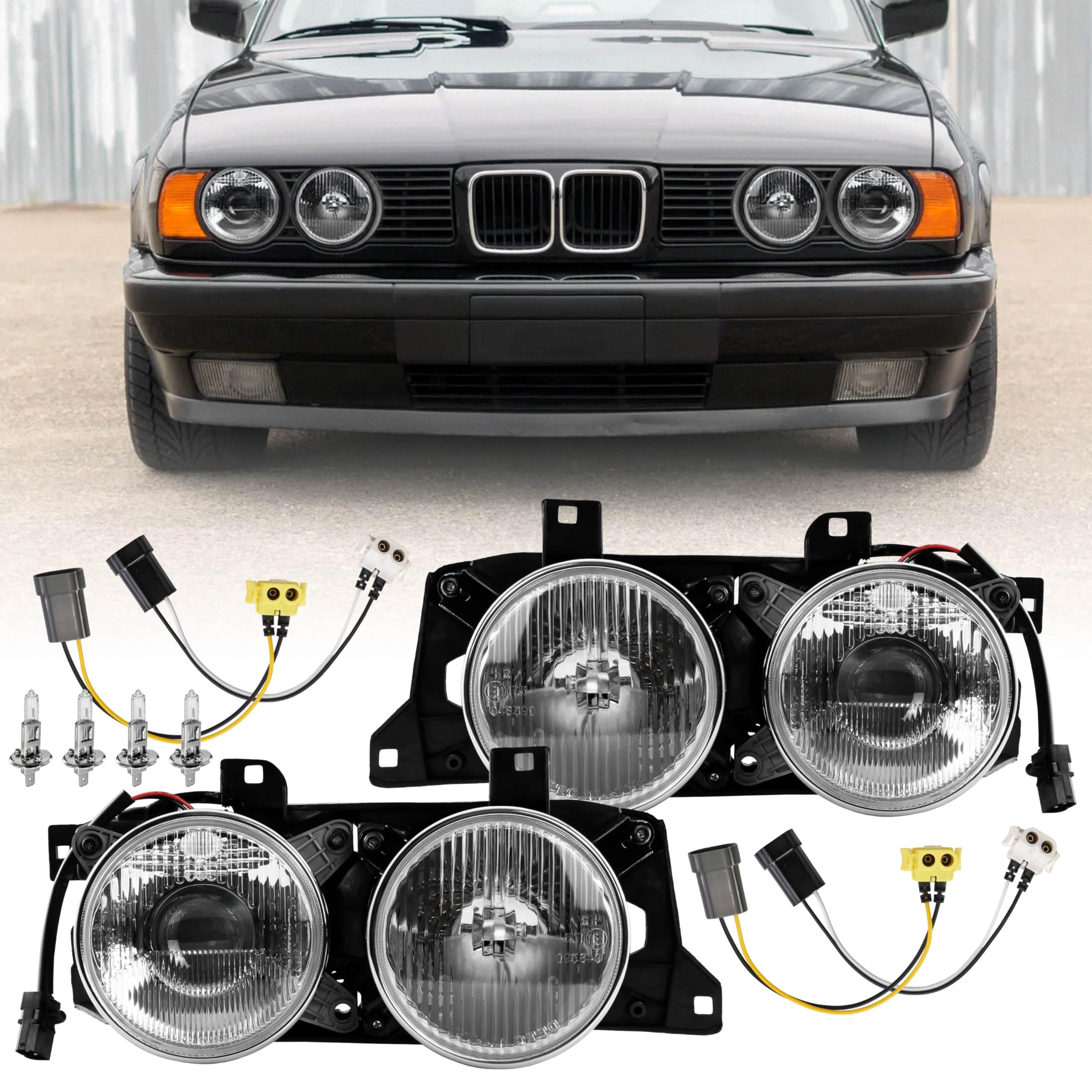 USR 89-96 E34 5 Series Euro Smiley Projector Glass Lens Headlight