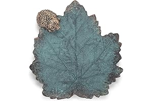 Hedgehog on Leaf Ground Level Bird Bath