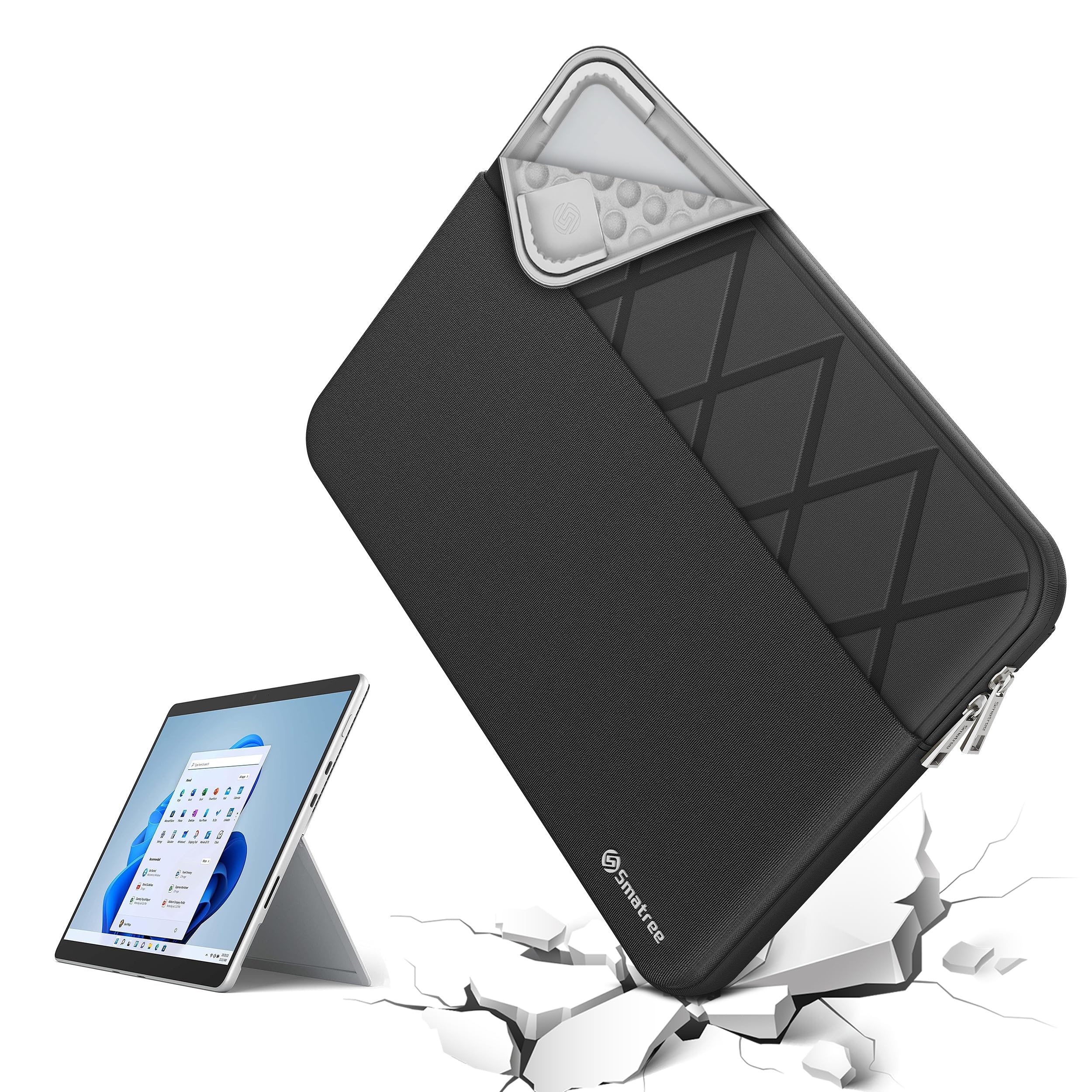 Smatree custodia per portatile per 15 pollici Microsoft Surface portatile 6/5/4, protettiva Notebook custodia con tasca per accessori, YKK cerniera, brevettato antiurto design (E630)