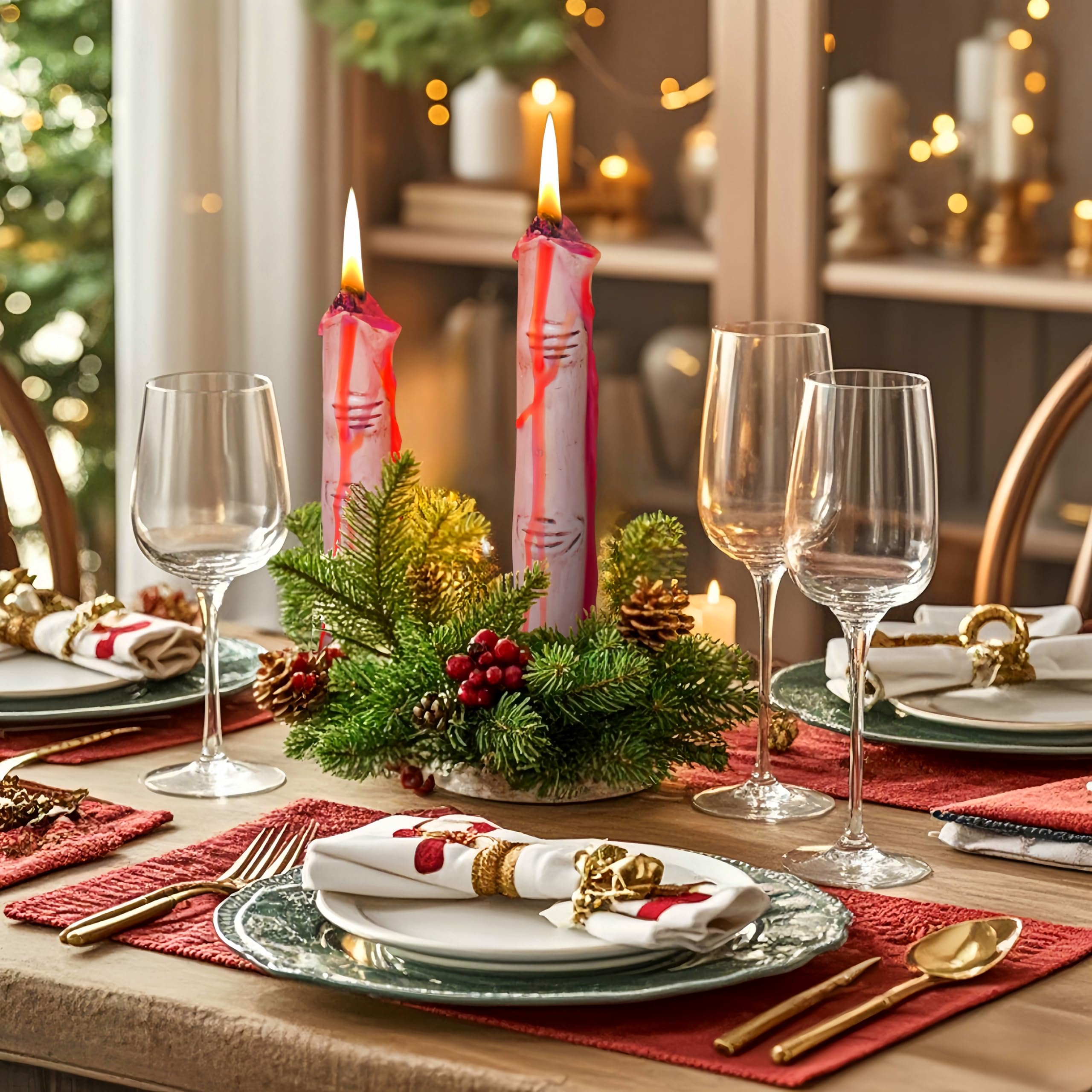 Christmas Taper Candles - Novelty Finger Candle Sticks for Holiday Decorations (Skeleton Primary Color)