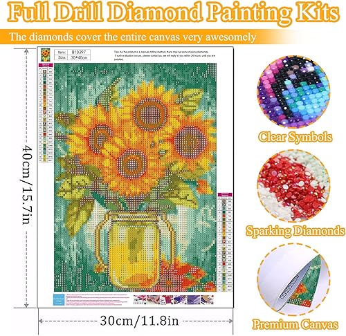 Miniatura 8 de UMOART Kits de pintura de diamantes de gnomo de primavera, kits de pintura artística de diamantes de flores para adultos y niños, kits de pintura de