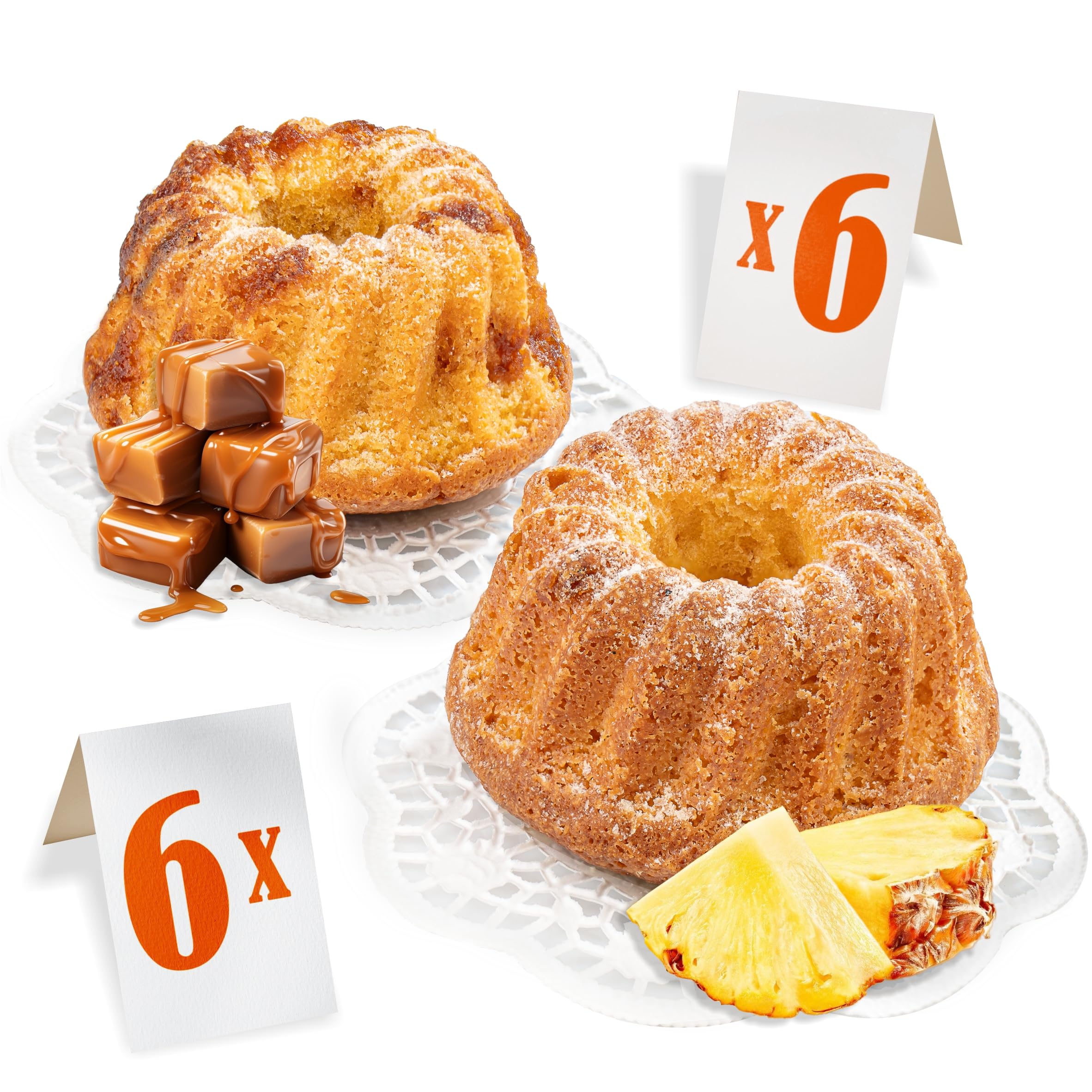 Ou Yes! 12 Stk. x 51 g – Mix Muffins 2 Sorten - mit Ananasstücken und mit Karamelstücken - Individuell verpackt - Packungen zum Direktverzehr - Nettogewicht 612 g