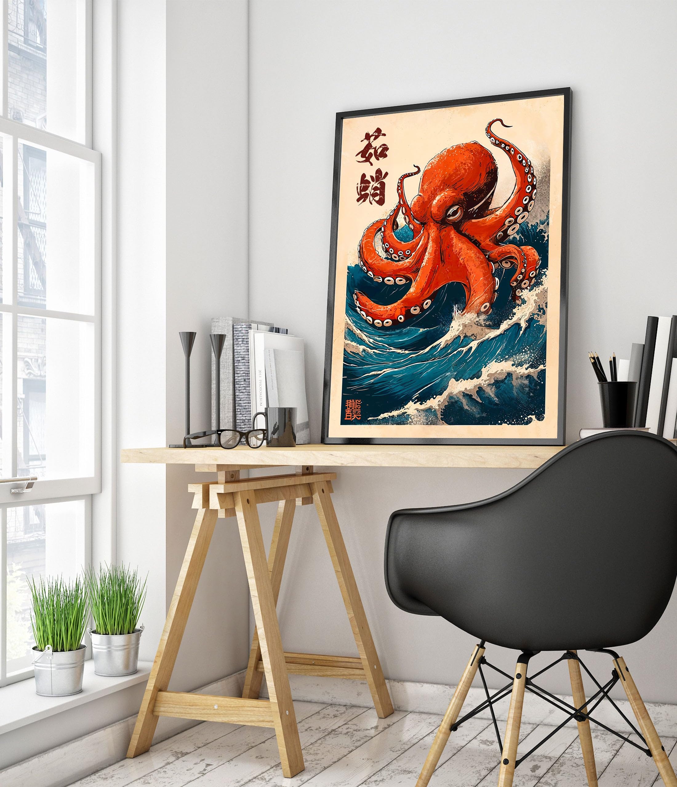 The Great Octopus Poster Japanese Anime Style Print. Great Wave Woodblock Animal Wall Art, Archival Matte, A5 (Print Only) - 21x14.8cm - Image 2