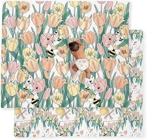 Miniatura 19 de JumpOff Jo Alfombra de juego para bebés, alfombra de juego grande de espuma plegable para bebés, bebés, niños pequeños, impermeable, doble cara (70