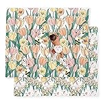 JumpOff Jo Baby Play Mat - Large Folding Foam Play Mat for Infants, Babies, Toddlers, Waterproof, Double-Sided (70 x 59) - Tulip Fields