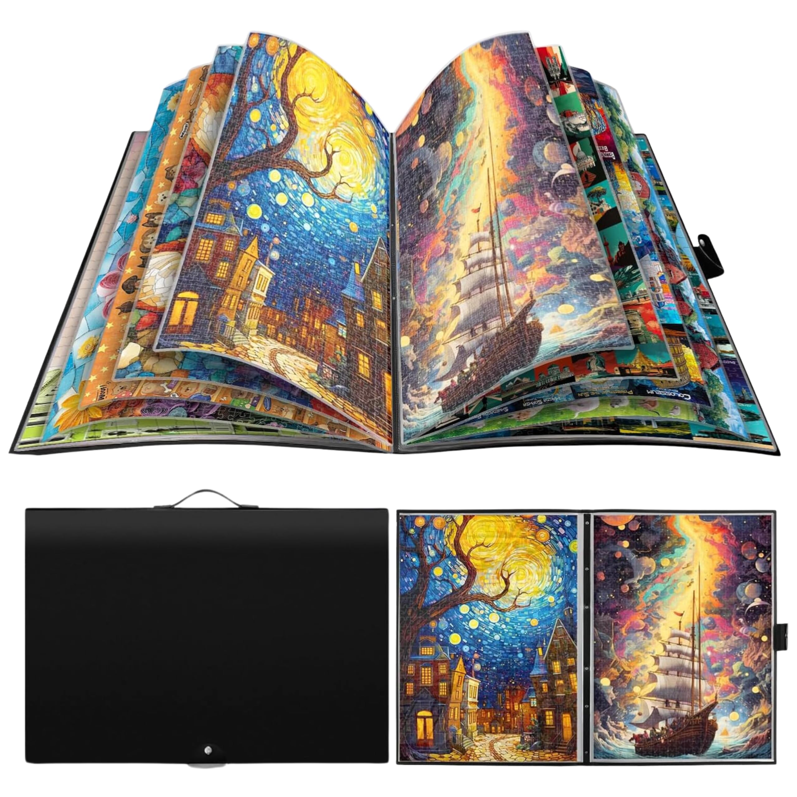 Carpeta de almacenaciento de Puzzles - Album para Guardar Rompecabezas de 1000 Piezas - Capacidad para 20 Puzzles