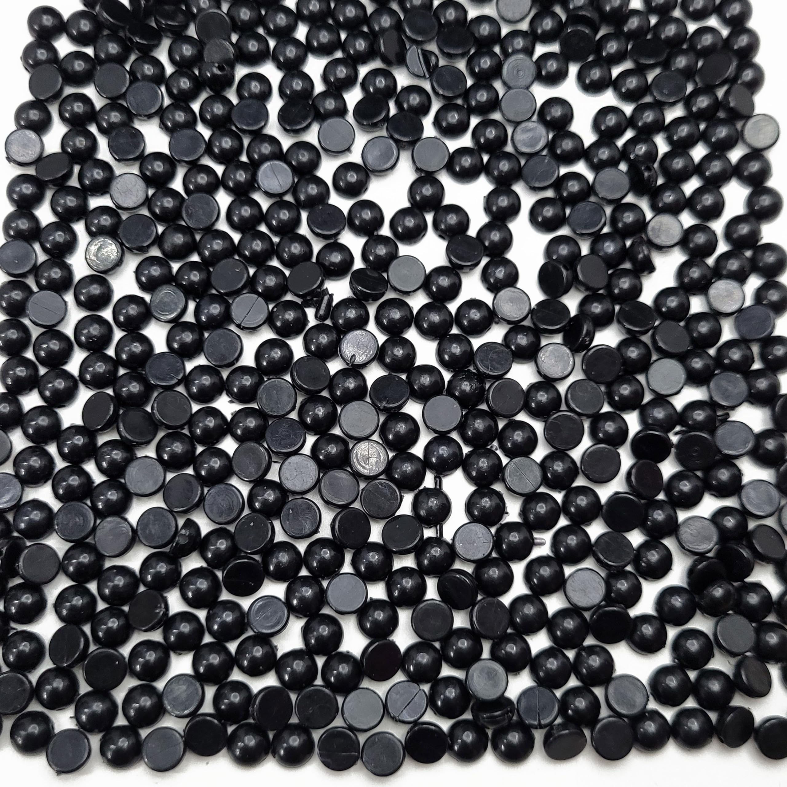 INDIKONB Black Half Cut Beads for Crafts and Embroidery | Multicolour Plastic Embellishments for Jewelry Making, DIY Projects, Half Black Beads for Art & Design (6MM)-image-28