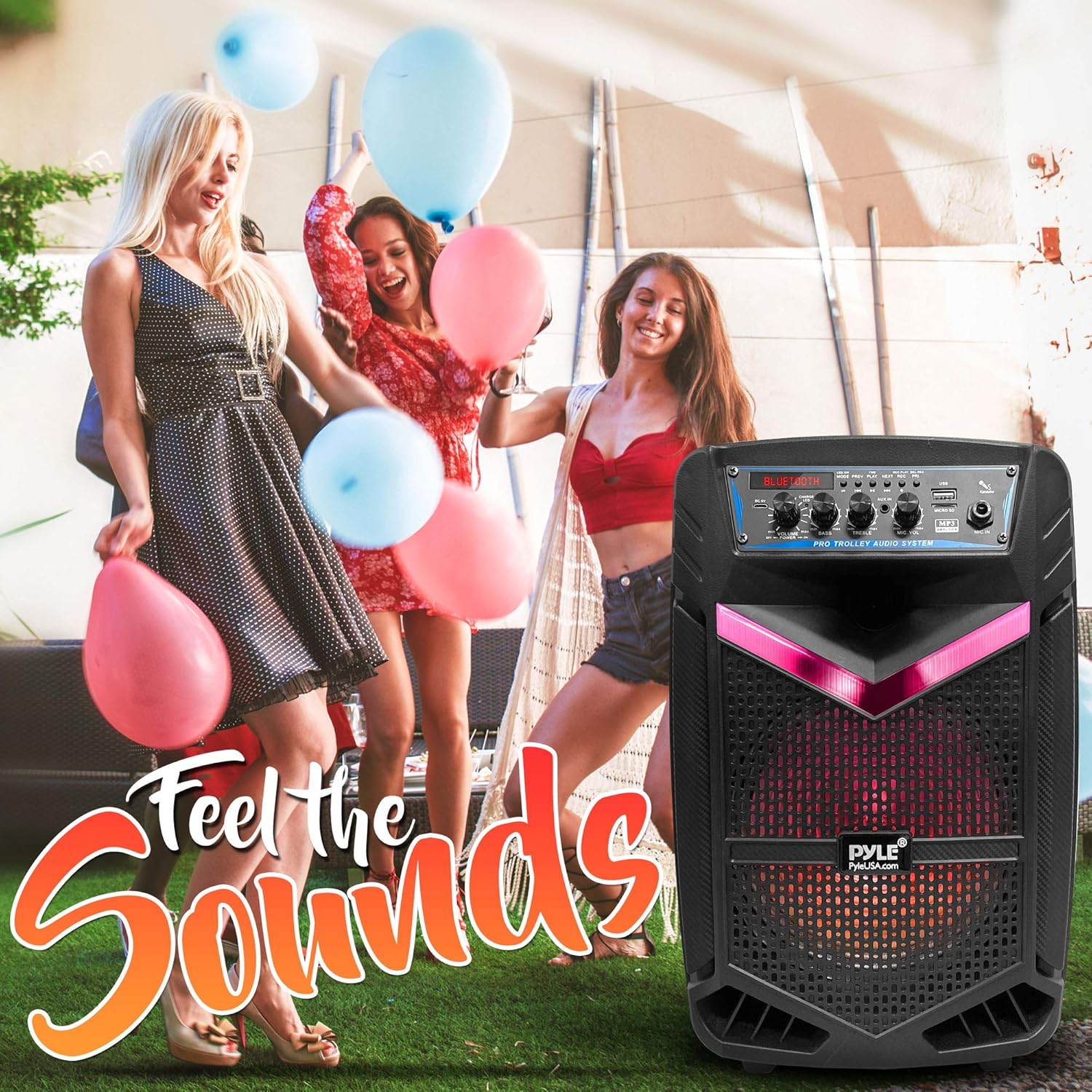 Buy 1 get 1 Portable Bluetooth PA Speaker System - 400W Rechargeable Outdoor Bluetooth Speaker Portable PA System w/ 8” Subwoofer 1” Tweeter, Recording Function, Mic In, Party Lights USB/SD, Radio - Pyle PPHP842B Buy 1 get 1 Portable Bluetooth PA Speaker System - 400W Rechargeable Outdoor Bluetooth Speaker Portable PA System w/ 8” Subwoofer 1” Tweeter, Recording Function, Mic In, Party Lights USB/SD, Radio - Pyle PPHP842B