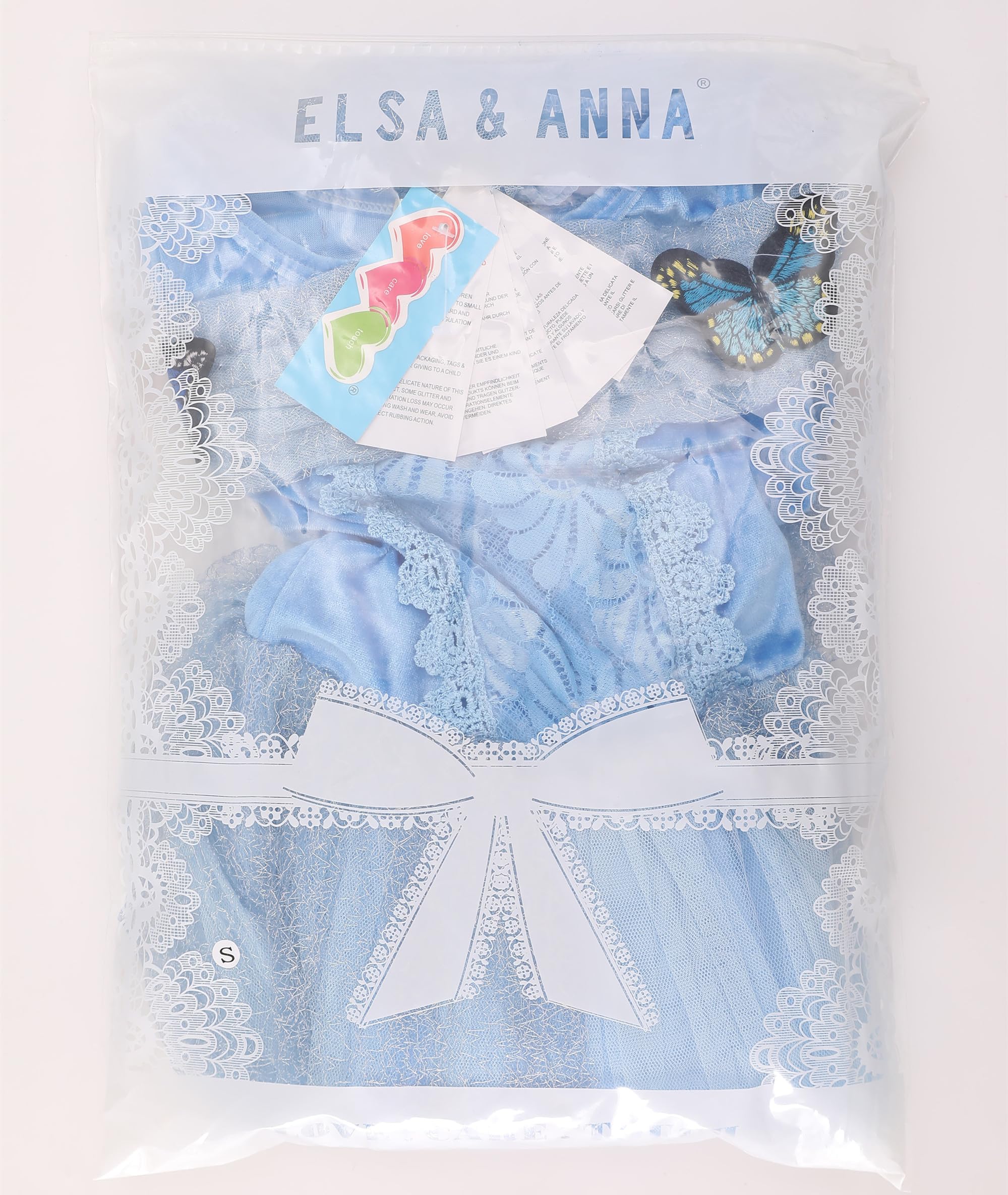 ELSA & ANNA Abito da principessa per bambina - Costume da bambina congelata - Abito da principessa per bambina per feste, compleanni, travestimenti e Halloween - Abito CNDR5